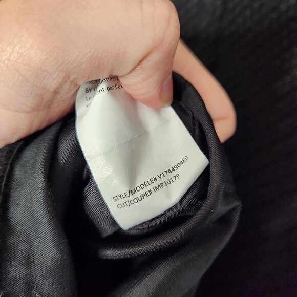 VINCE Black Wool Leather Asymmetrical Moto Style Jacket - Picture 6 of 6